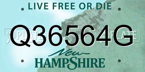 Q36564G New Hampshire License Plate