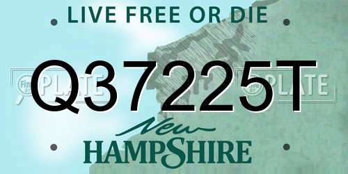 Q37225T New Hampshire License Plate