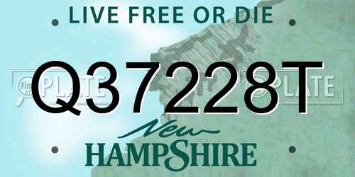 Q37228T New Hampshire License Plate