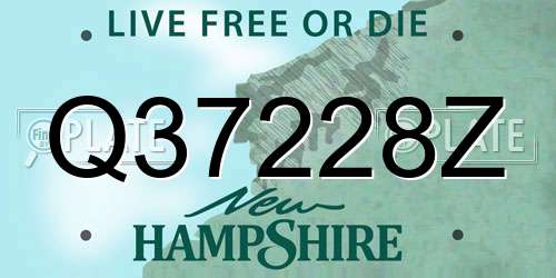 Q37228Z New Hampshire License Plate