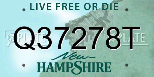 Q37278T New Hampshire License Plate