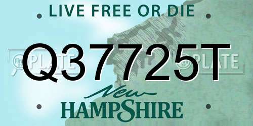 Q37725T New Hampshire License Plate