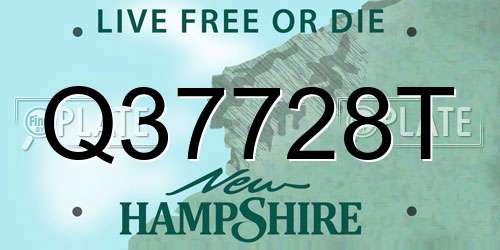 Q37728T New Hampshire License Plate