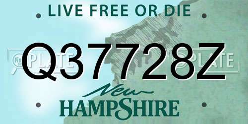 Q37728Z New Hampshire License Plate