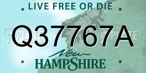 Q37767A New Hampshire License Plate
