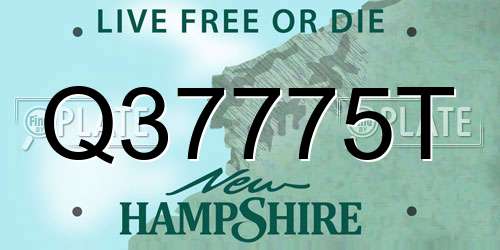 Q37775T New Hampshire License Plate