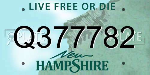 Q377782 New Hampshire License Plate