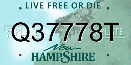 Q37778T New Hampshire License Plate