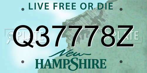 Q37778Z New Hampshire License Plate