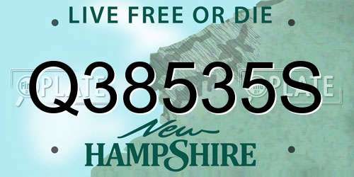 Q38535S New Hampshire License Plate