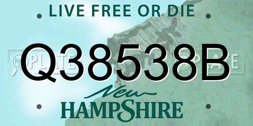 Q38538B New Hampshire License Plate