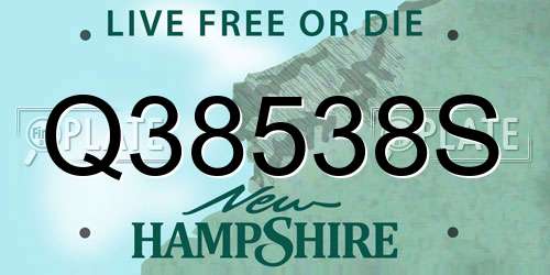 Q38538S New Hampshire License Plate