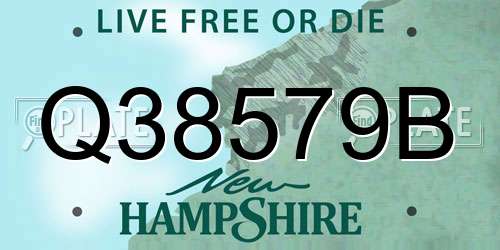 Q38579B New Hampshire License Plate