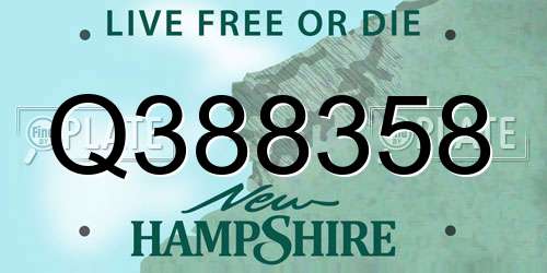 Q388358 New Hampshire License Plate