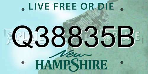 Q38835B New Hampshire License Plate