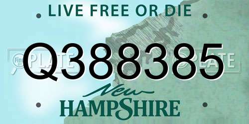 Q388385 New Hampshire License Plate