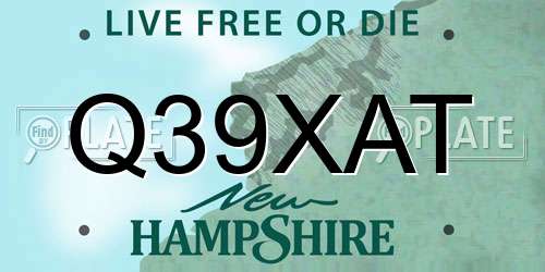 Q39XAT New Hampshire License Plate