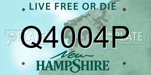 Q4004P New Hampshire License Plate