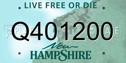 Q401200 New Hampshire License Plate