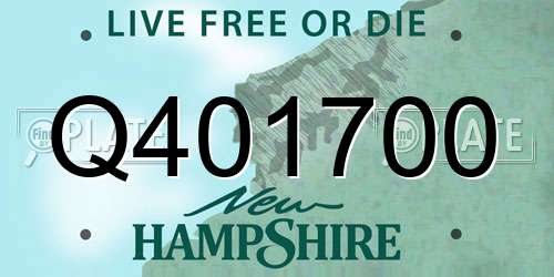 Q401700 New Hampshire License Plate
