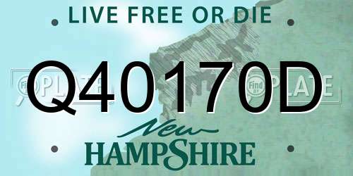 Q40170D New Hampshire License Plate