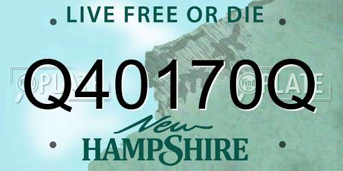Q40170Q New Hampshire License Plate