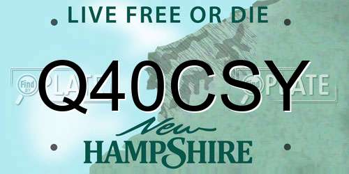 Q40CSY New Hampshire License Plate