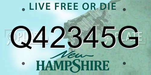 Q42345G New Hampshire License Plate