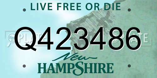 Q423486 New Hampshire License Plate