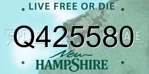 Q425580 New Hampshire License Plate
