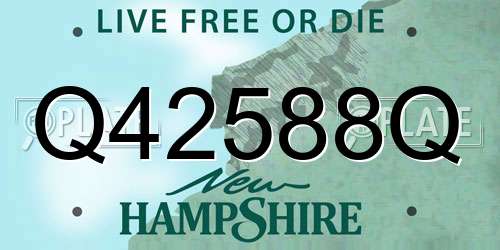 Q42588Q New Hampshire License Plate