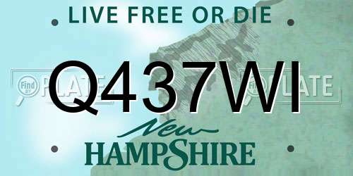 Q437WI New Hampshire License Plate