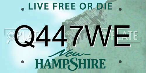 Q447WE New Hampshire License Plate