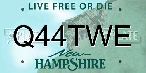 Q44TWE New Hampshire License Plate