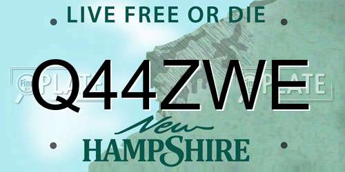 Q44ZWE New Hampshire License Plate