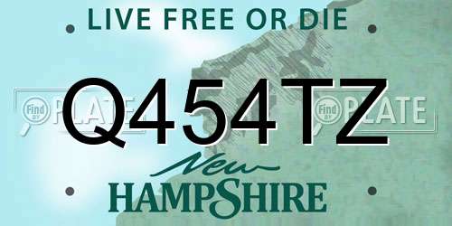 Q454TZ New Hampshire License Plate