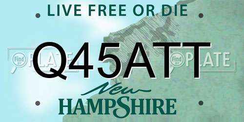 Q45ATT New Hampshire License Plate