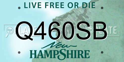 Q460SB New Hampshire License Plate