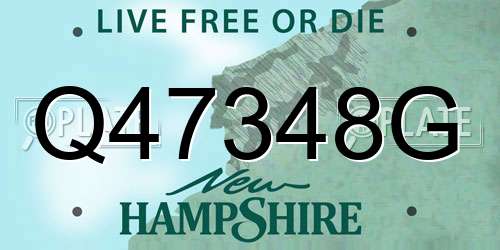 Q47348G New Hampshire License Plate