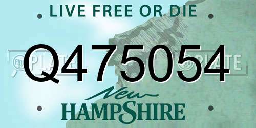 Q475054 New Hampshire License Plate