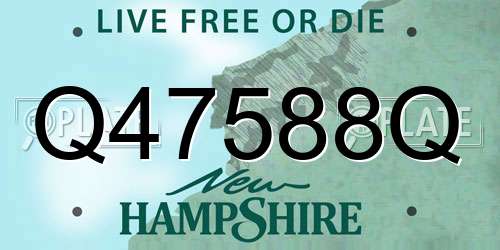 Q47588Q New Hampshire License Plate