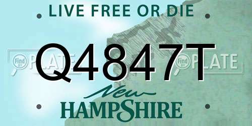 Q4847T New Hampshire License Plate