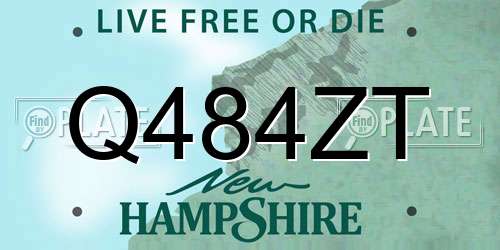 Q484ZT New Hampshire License Plate
