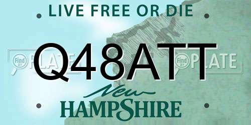 Q48ATT New Hampshire License Plate