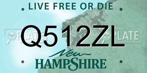 Q512ZL New Hampshire License Plate