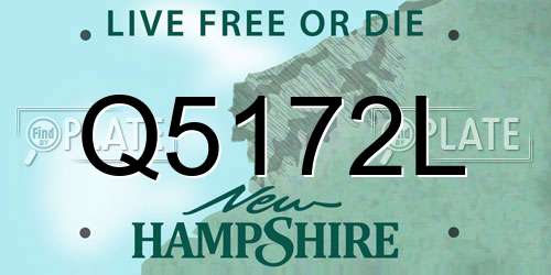 Q5172L New Hampshire License Plate