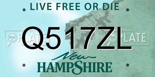 Q517ZL New Hampshire License Plate