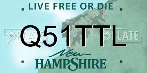 Q51TTL New Hampshire License Plate