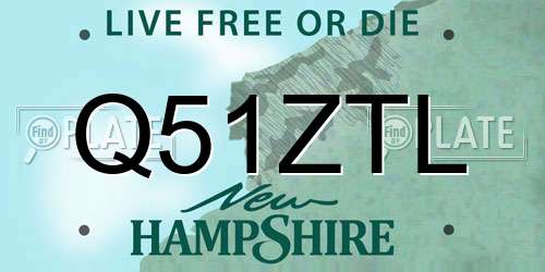Q51ZTL New Hampshire License Plate