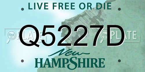 Q5227D New Hampshire License Plate